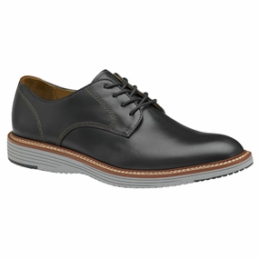 Johnston & Murphy Upton Plain Toe Black Leather Shoe (Men's) Dress Canvas Shoes