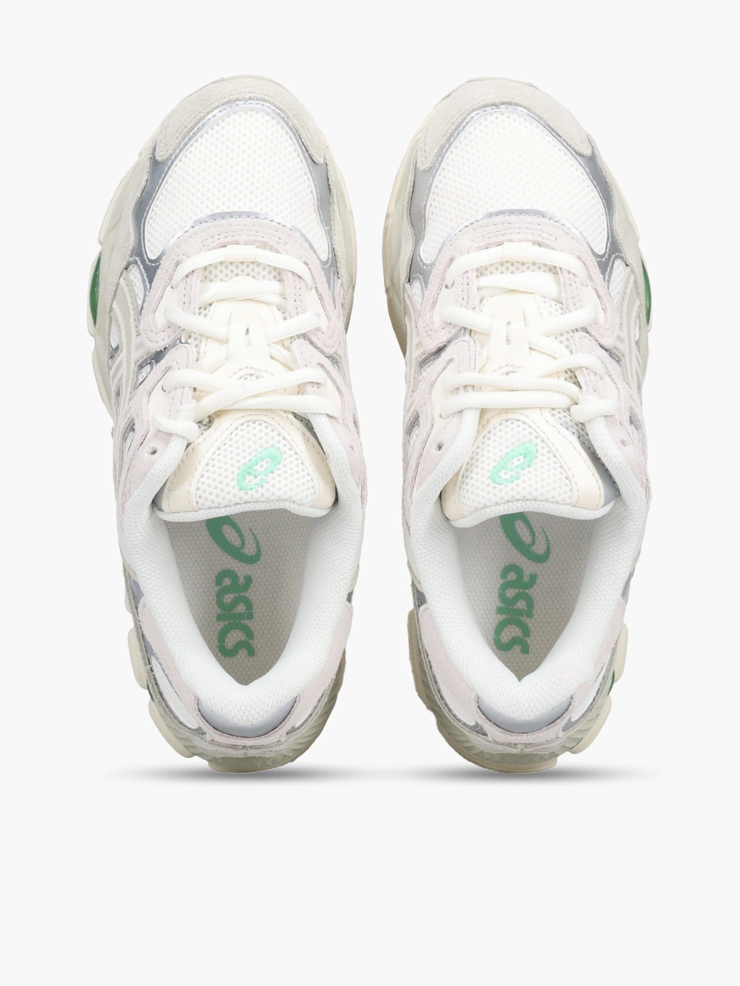 Gelnyc Cream Fossil suede Mesh Glitter Shoes Flats