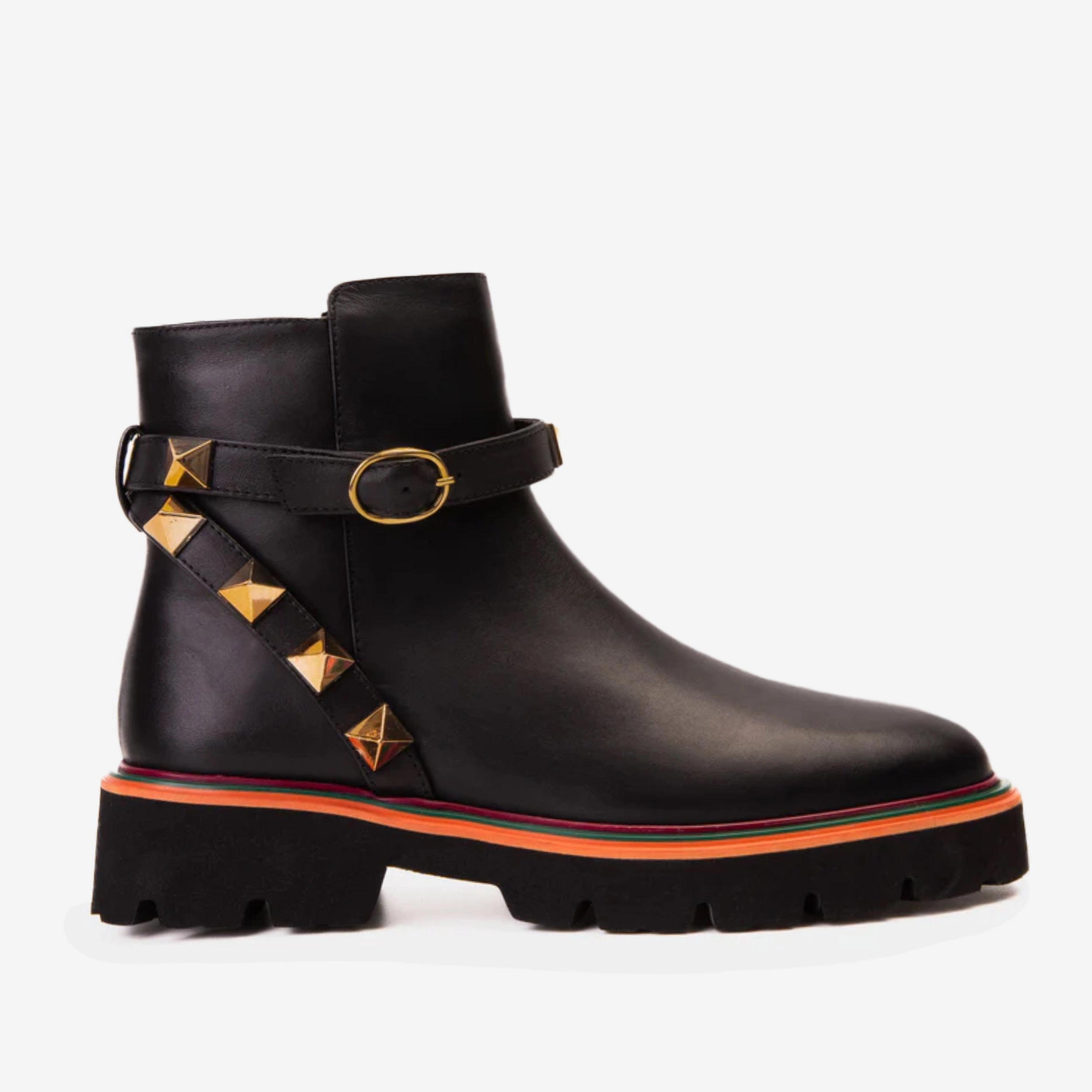 Tall Kitten Heel Boots The Prag Black Leather Ankle Women Boot