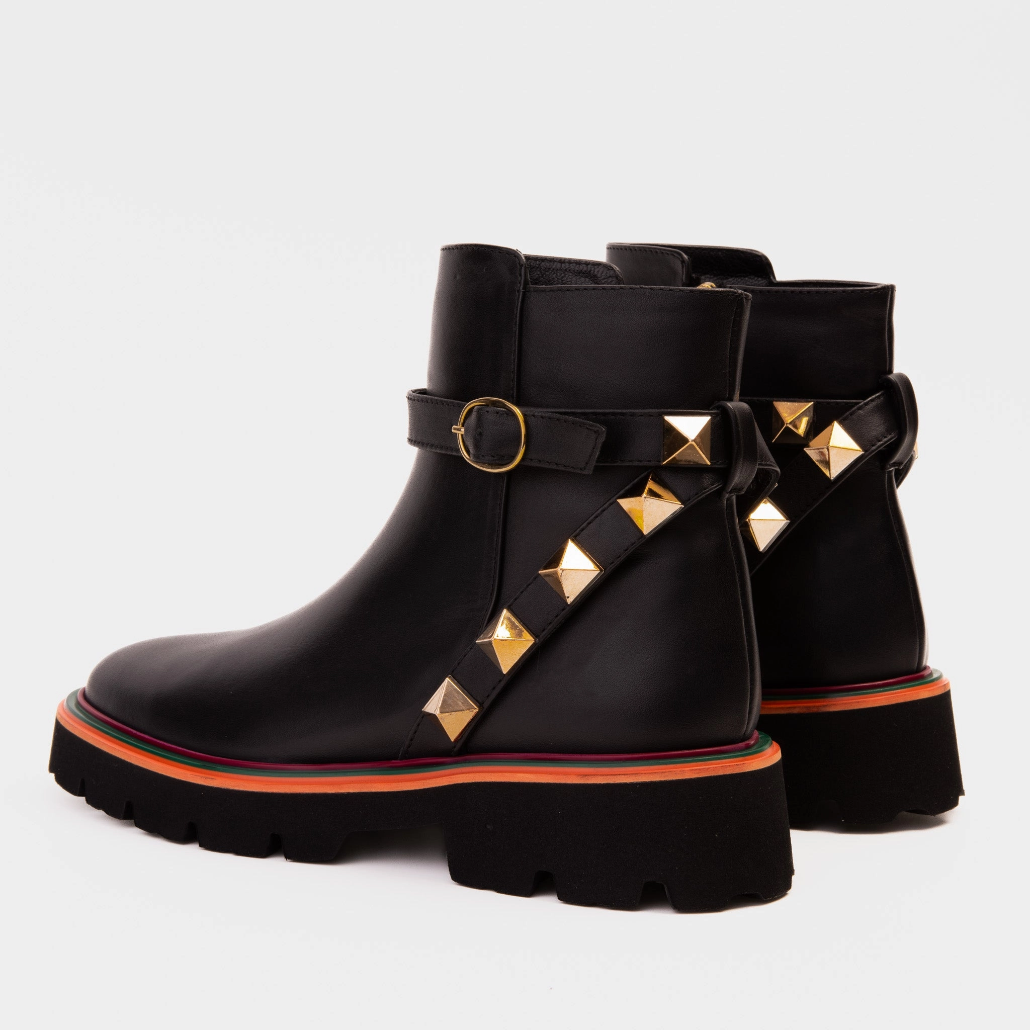 Kid Boots The Prag Black Leather Ankle Women Boot