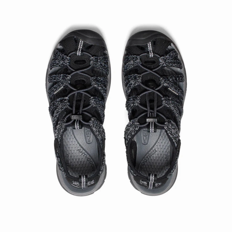 Keen Women's Whisper Sandal - Black/Steel Grey Flip Flops Sandals