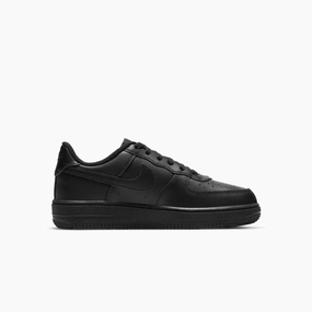 Kid's Nike Force 1 LE "Triple Black" Pre School Nike Preschool Court Borough Mid Shoes