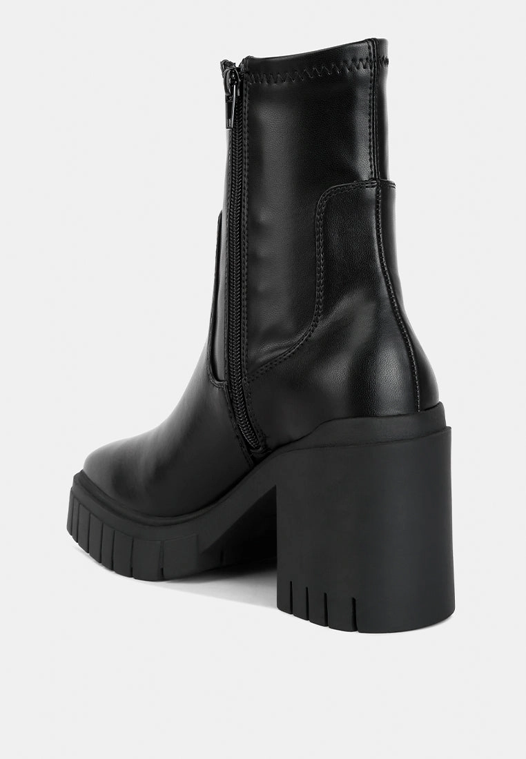 Boots Wide Toe kokum faux leather platform ankle boots