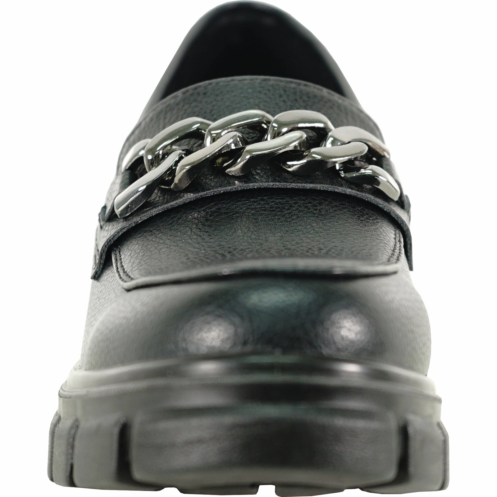 KOZI Women Comfort Dress Shoe OY3302 Platform Chunky Heel Pump Penny Loafer Slip-on Black with Removable Insole Best Dress Shoes For Wide Feet