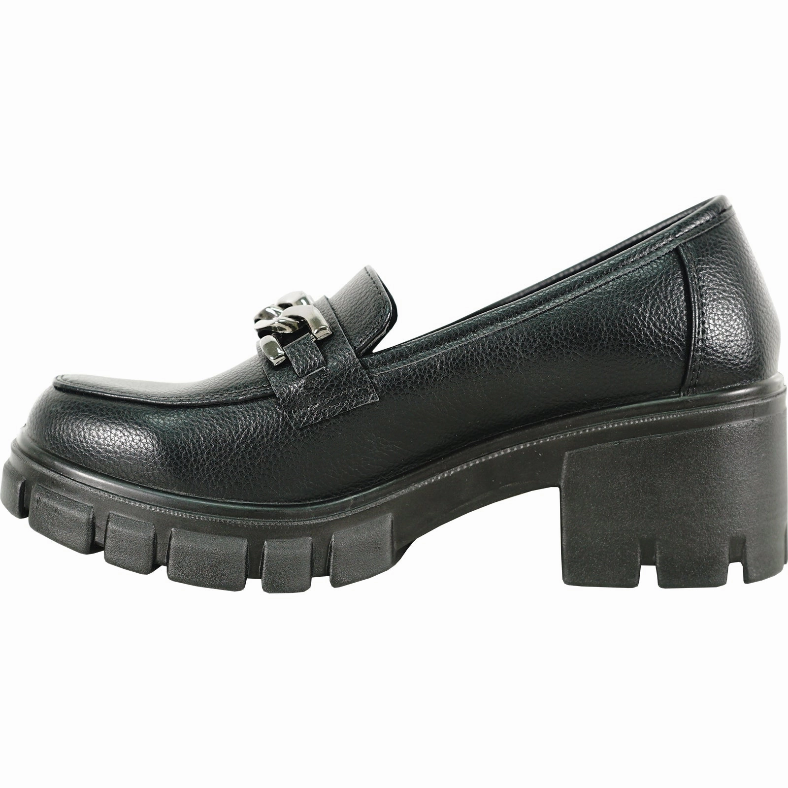 Yellow Dress Shoes KOZI Women Comfort Dress Shoe OY3302 Platform Chunky Heel Pump Penny Loafer Slip-on Black with Removable Insole