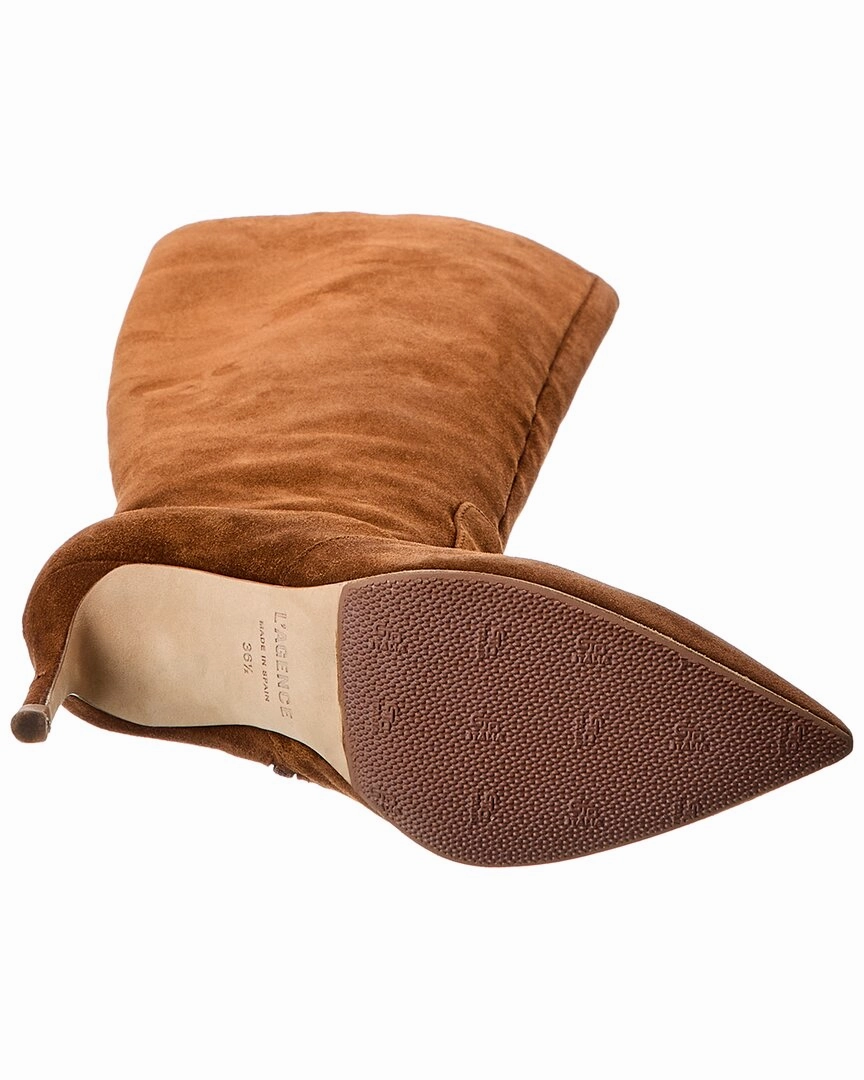 L'AGENCE Lena Knee High Suede Boot Thorogood Moc Toe Boots