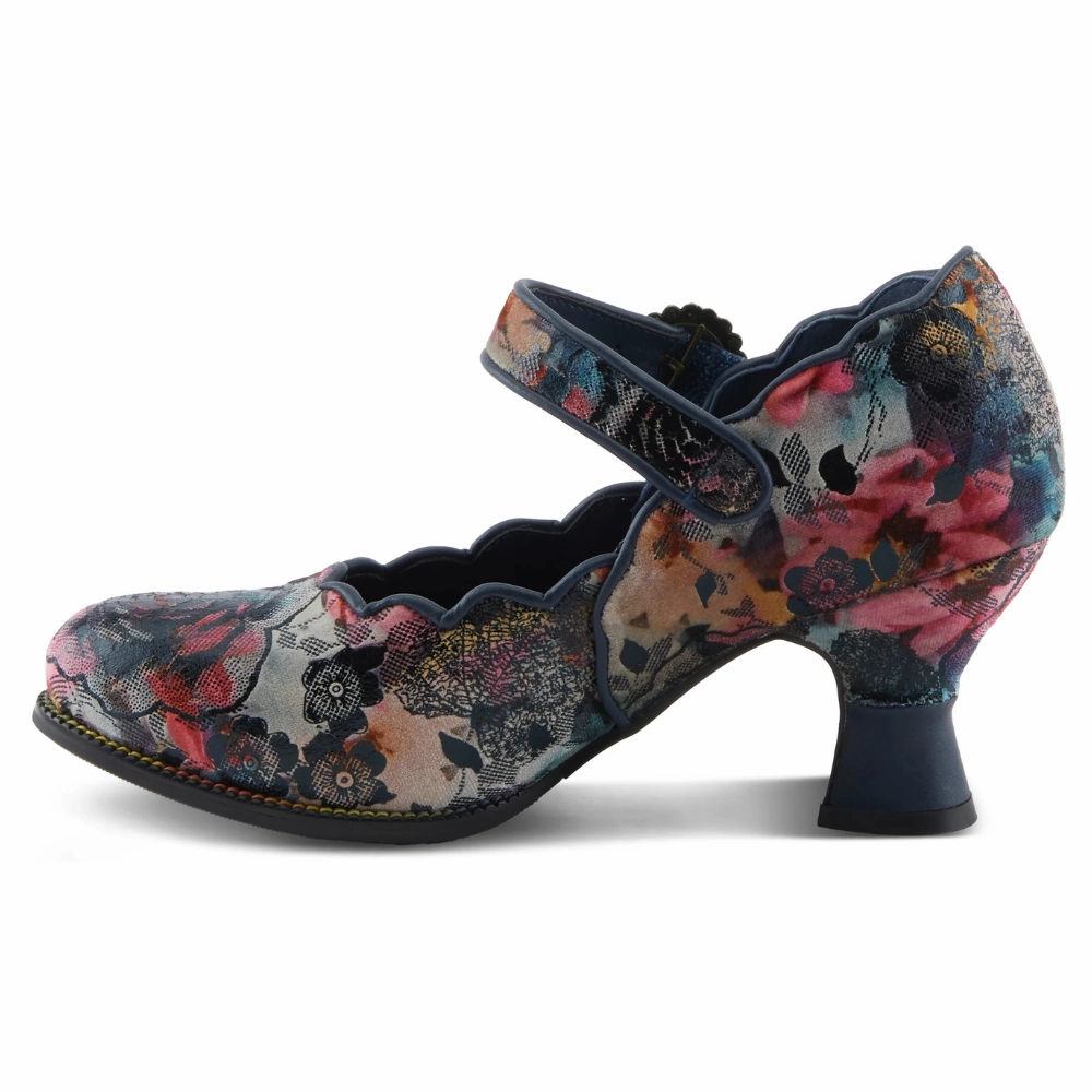 Dominican Dress Shoes L'artiste By Spring Step Adodora-Prit Navy Multi Textile Pump (Women's)