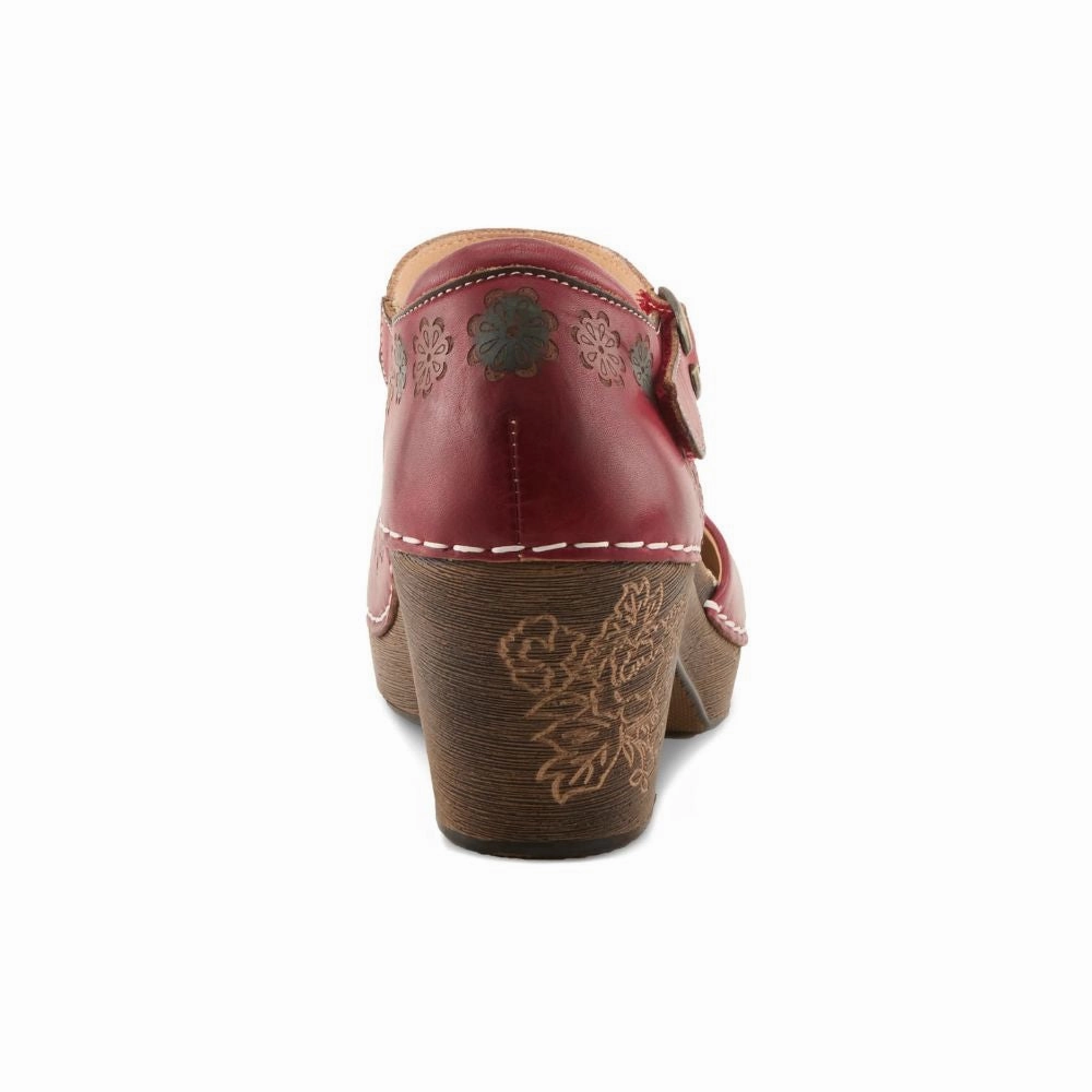 L'artiste By Spring Step Bridgitte Dark Red Multi Leather Pump (Women's) Orthopedic Dress Shoes Width