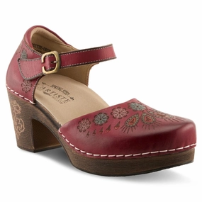 Non Leather Dress Shoes L'artiste By Spring Step Bridgitte Dark Red Multi Leather Pump (Women's)