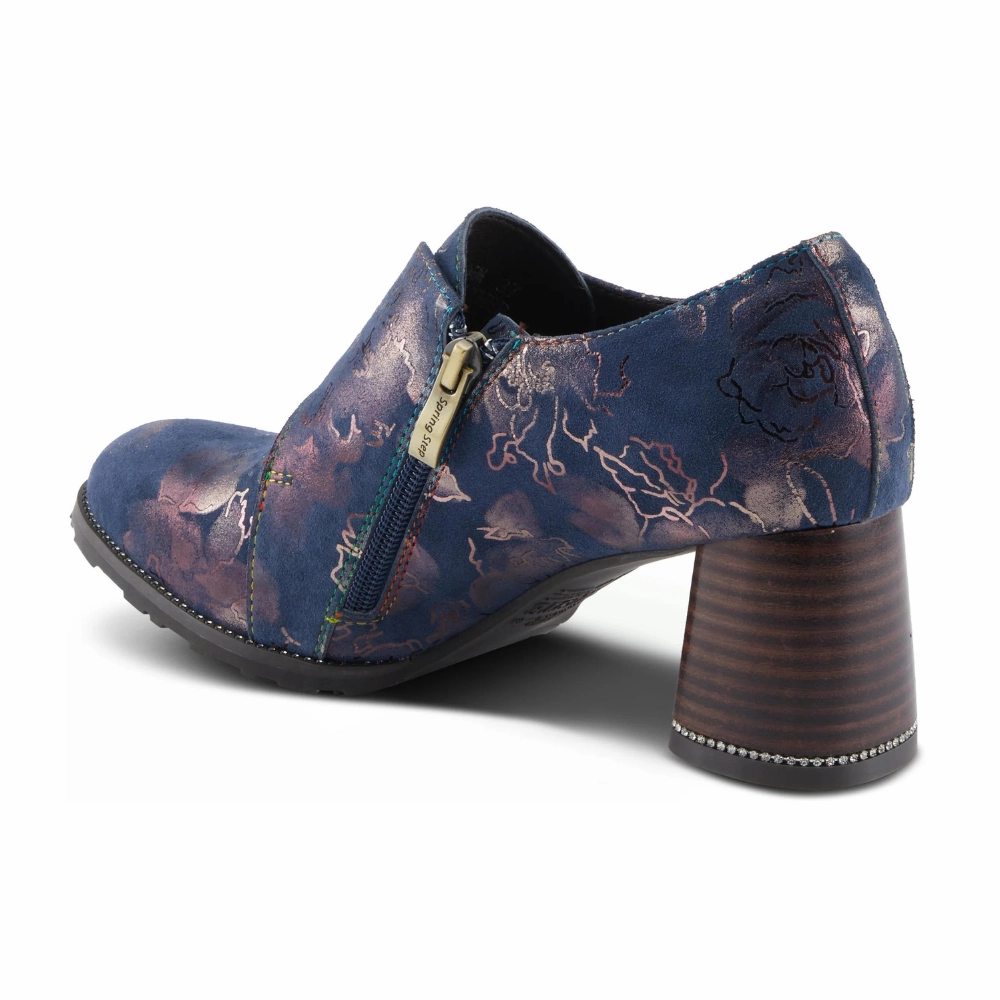 Long Dress Shoes L'artiste By Spring Step Maisiana Navy Multi Suede Pump (Women's)