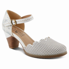 L'Artiste By Spring Step Parchelle White Multi Leather Heel (Women's) Dress Shoe Size