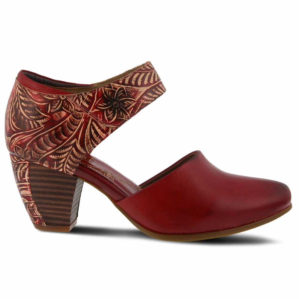 Total Motion Dress Shoes L'Artiste By Spring Step Toolie Red Leather (Women's)