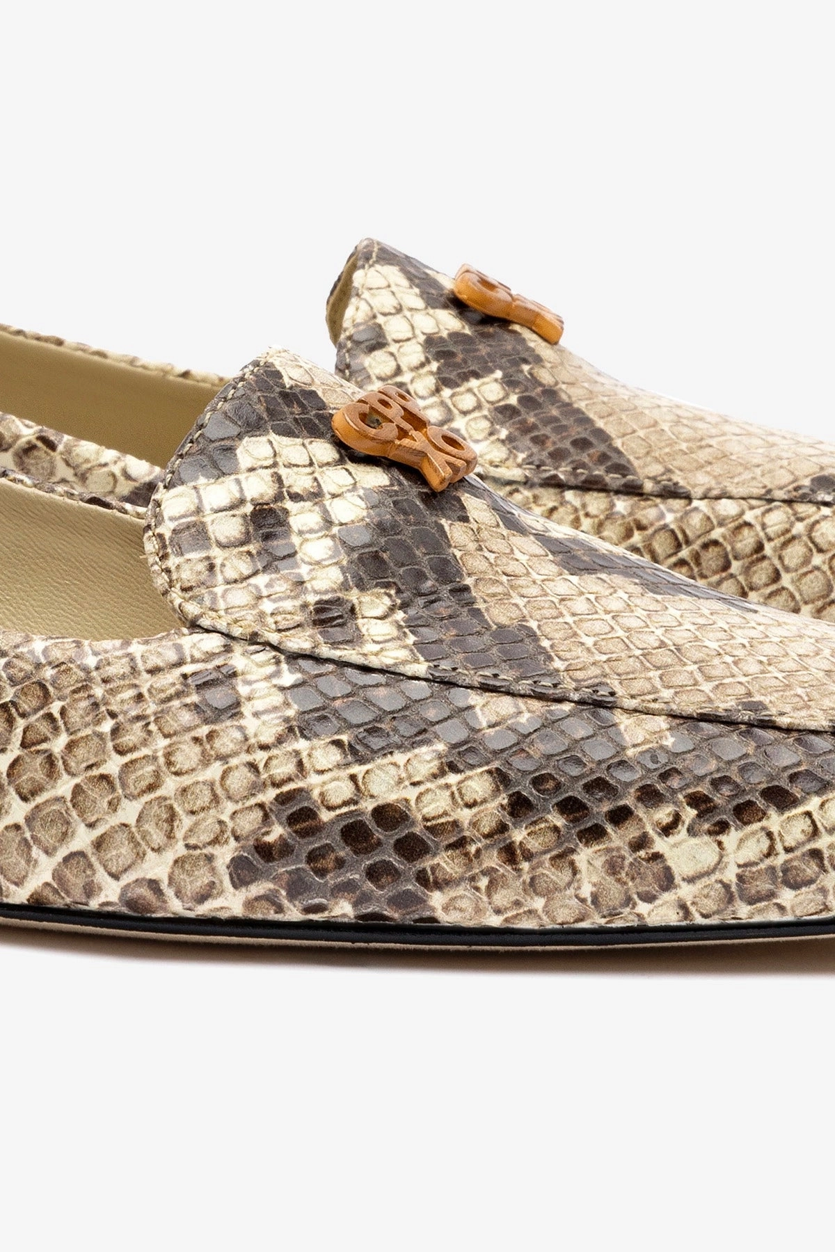 Larroud x CPPXO Loafer In Neutral Snake Leather Worn Out Loafers