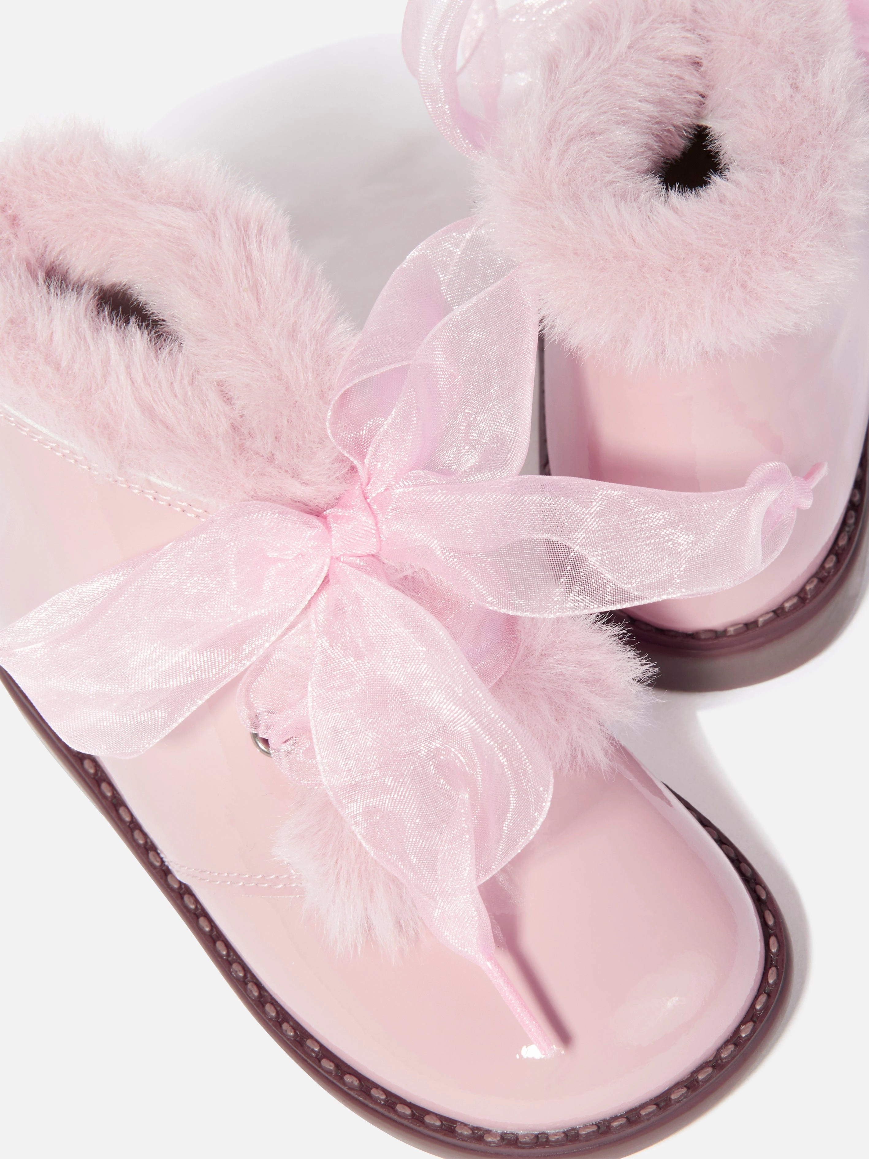 Andanines Girls Patent Leather Boots in Pink Boots For Snow Waterproof