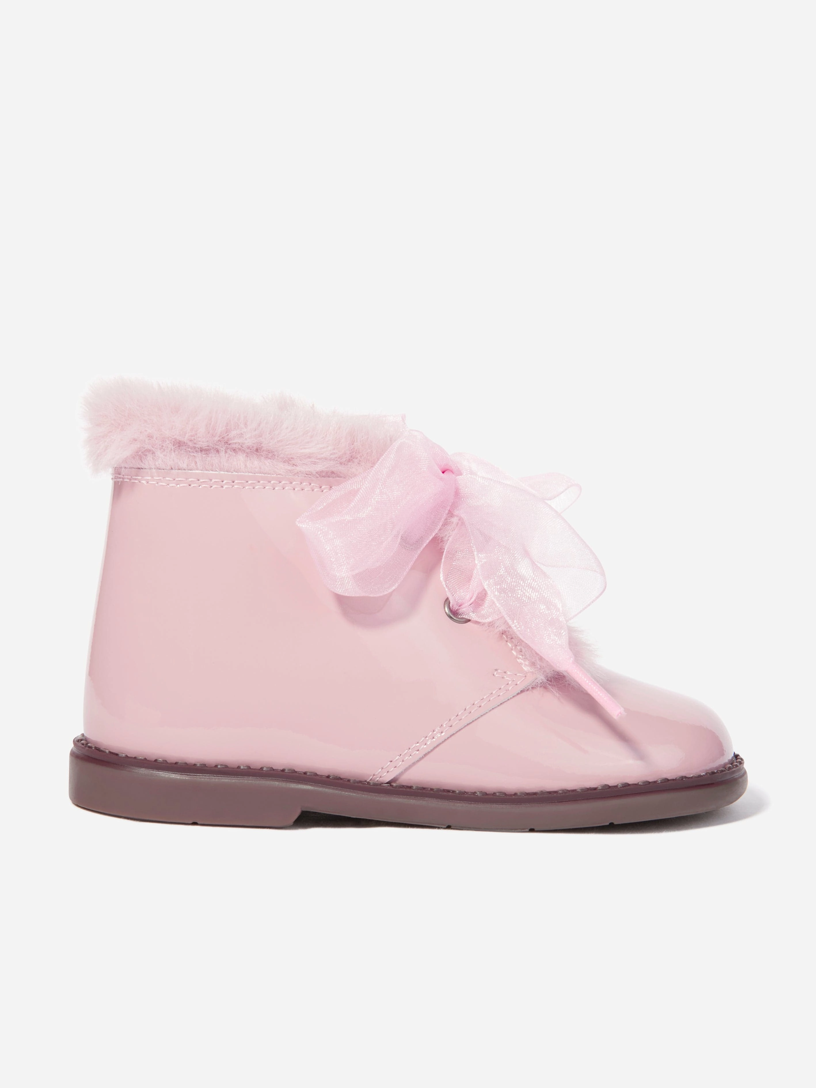 Andanines Girls Patent Leather Boots in Pink Equifit Boots