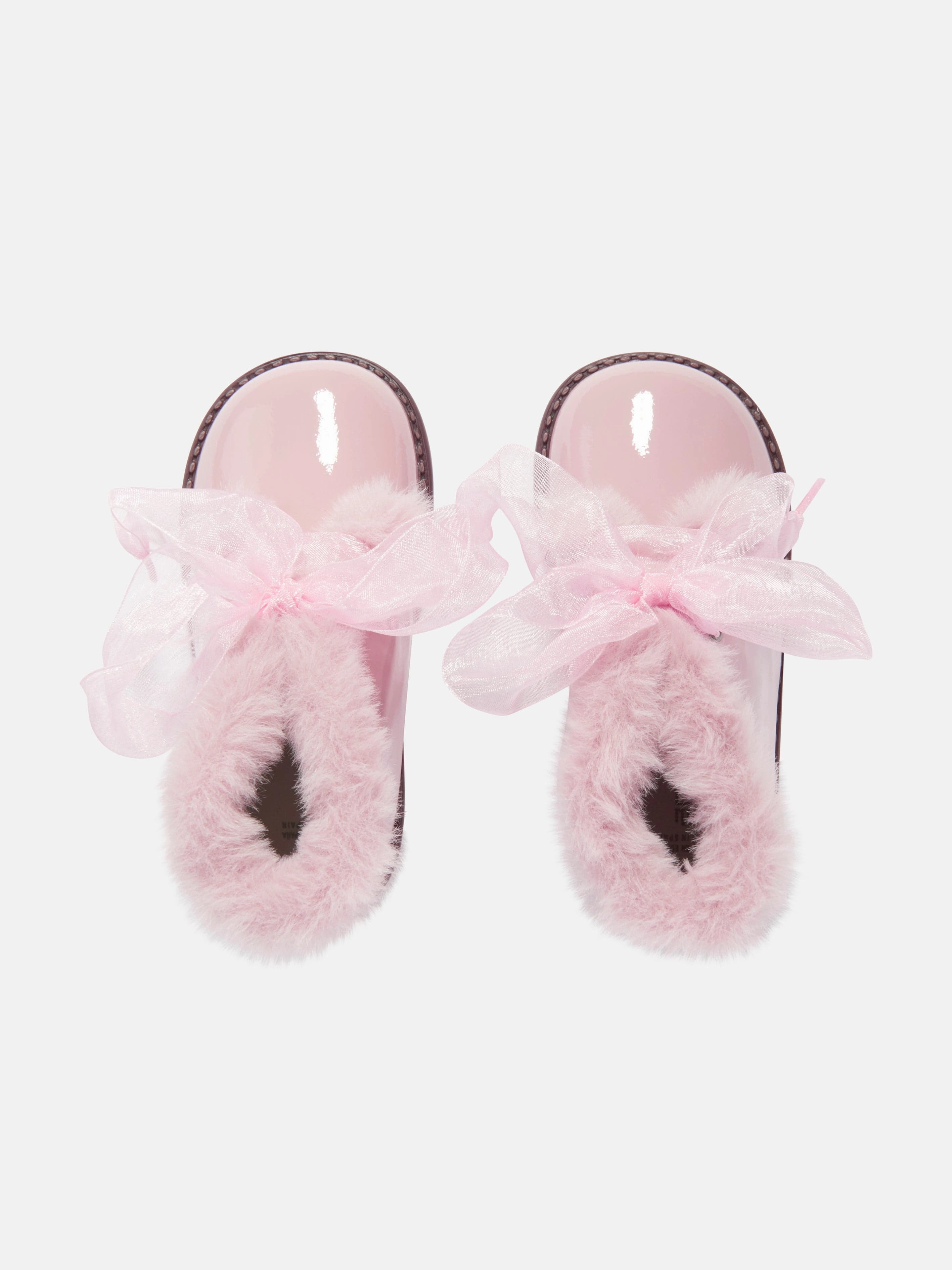 Tall Leather Boots Andanines Girls Patent Leather Boots in Pink