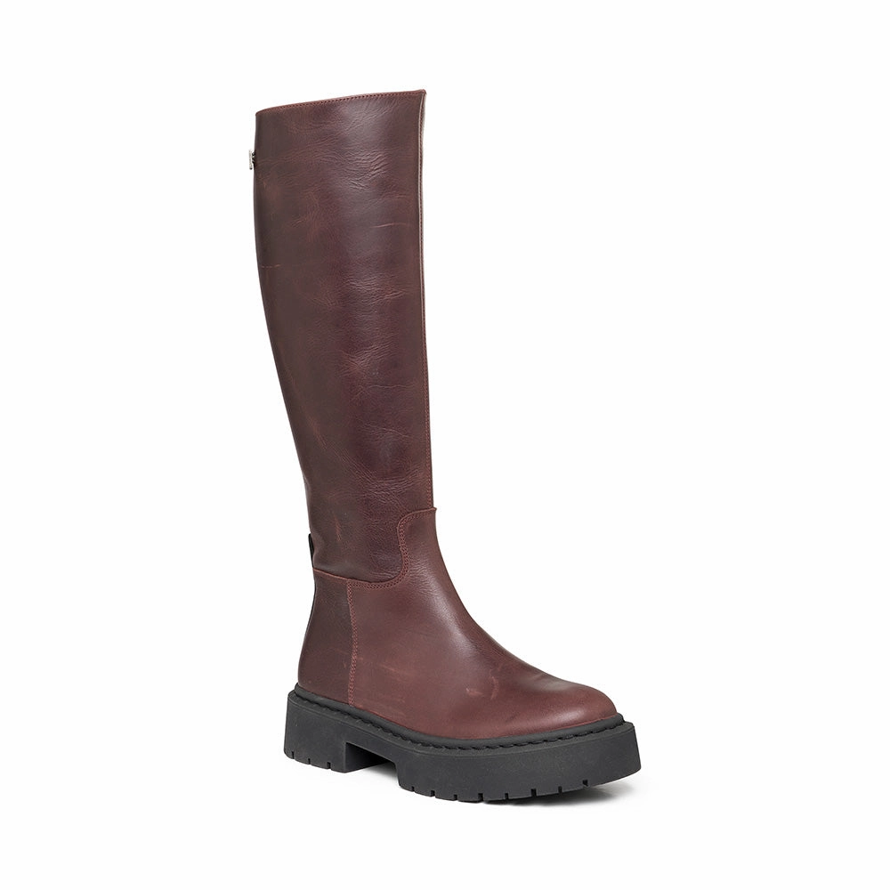 Galina Boot BURGUNDY Tan Combat Boots
