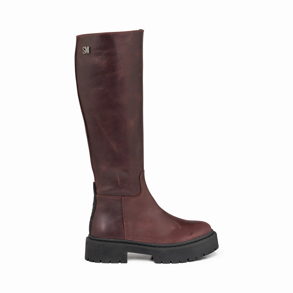 Galina Boot BURGUNDY Denim Ankle Boots
