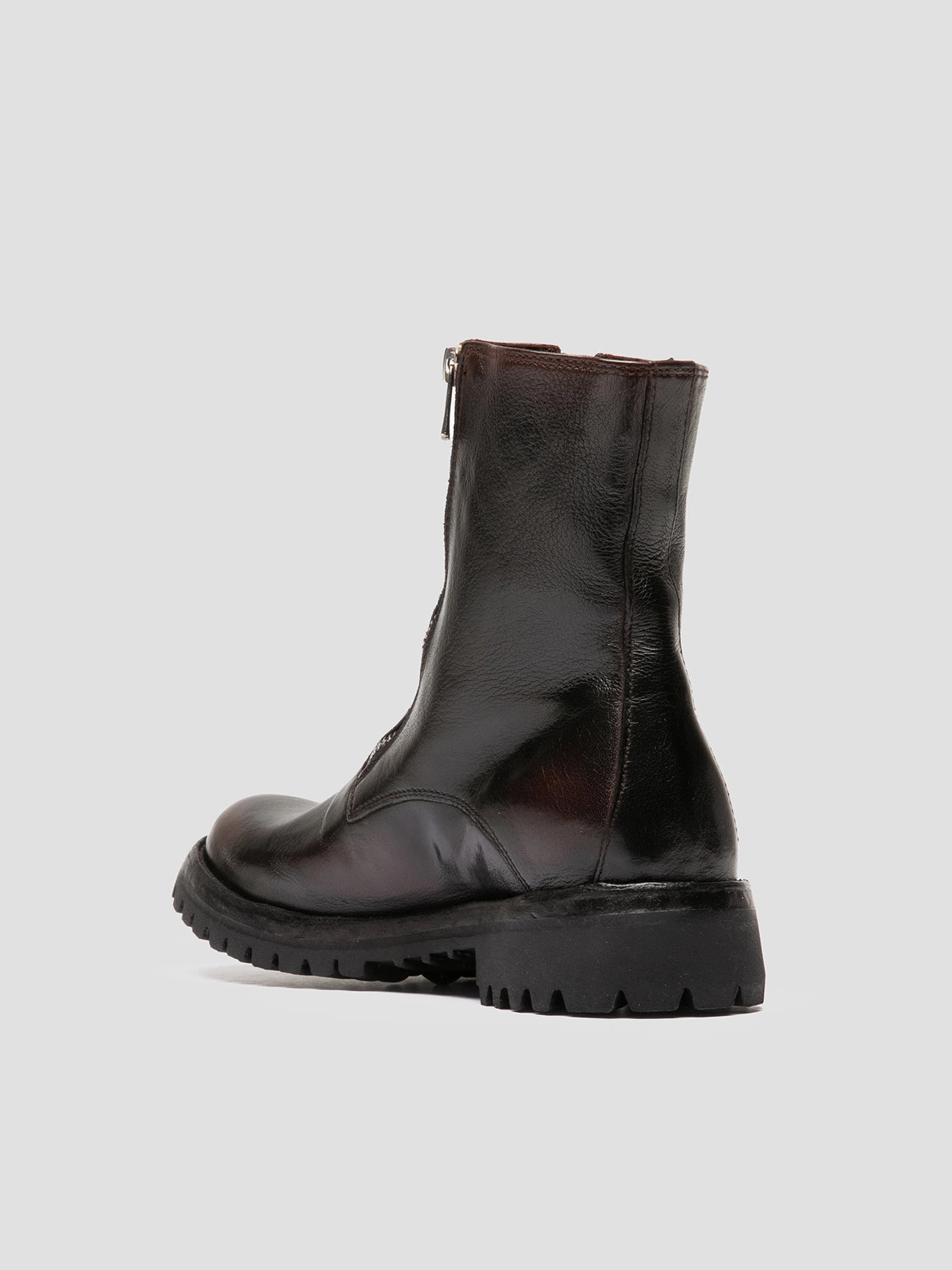 Snow Boots With A Heel LORAINE 026 - Dark Burgundy Zipped Boots