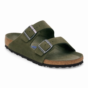 Slide Comfort Sandals Arizona Soft Footbed Suede Leather Thyme Tonal FB