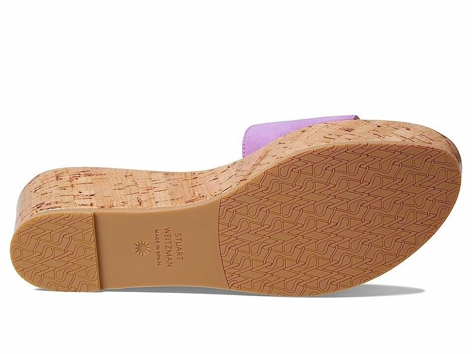 Good Walking Sandals Stuart Weitzman Summer Sandals Women's 9 Purple Lilac Leather Wedge Heel KHD845