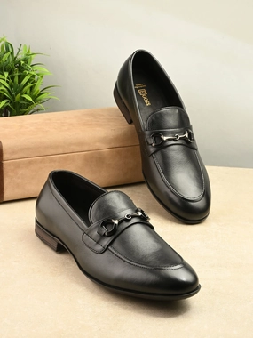 Reece Buckled Leather Loafers Mens Penny Loafers