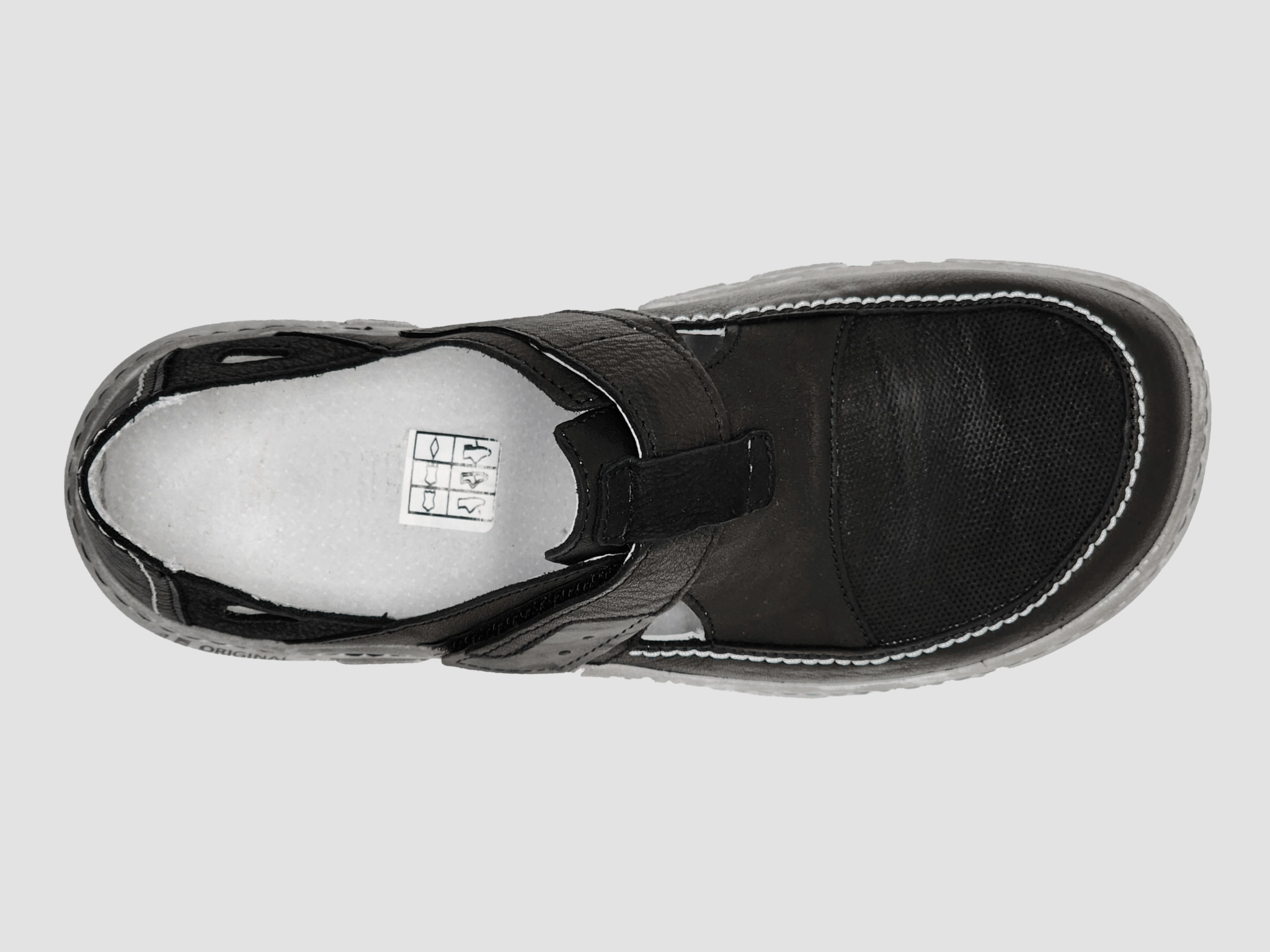 Men's Original Leather Sandals - Black Leather Gazele Heeled Sandals