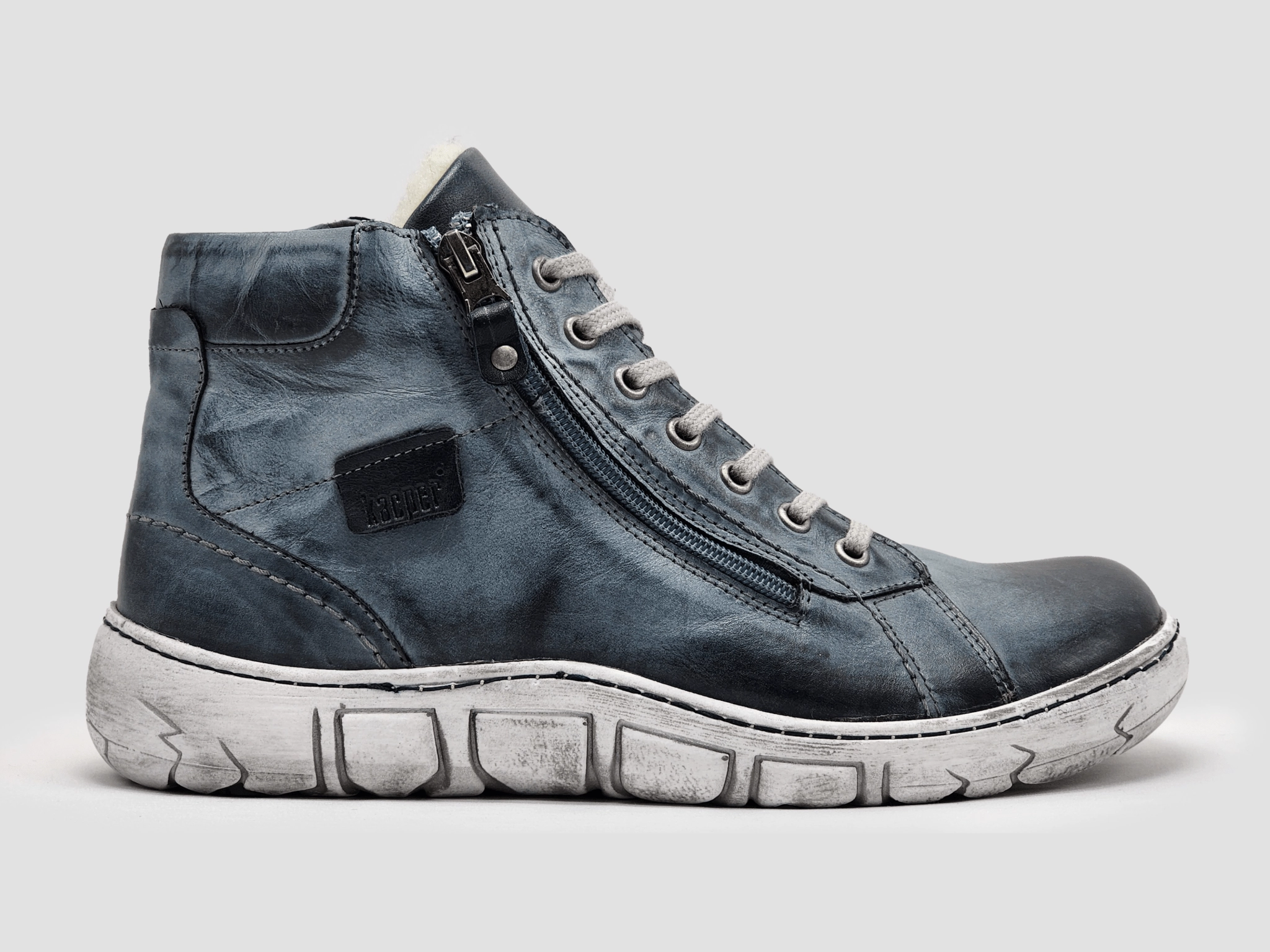 Danner Chukka Boots Men's Original Thick-Wool Lined Zip-Up Leather Boots - Blue