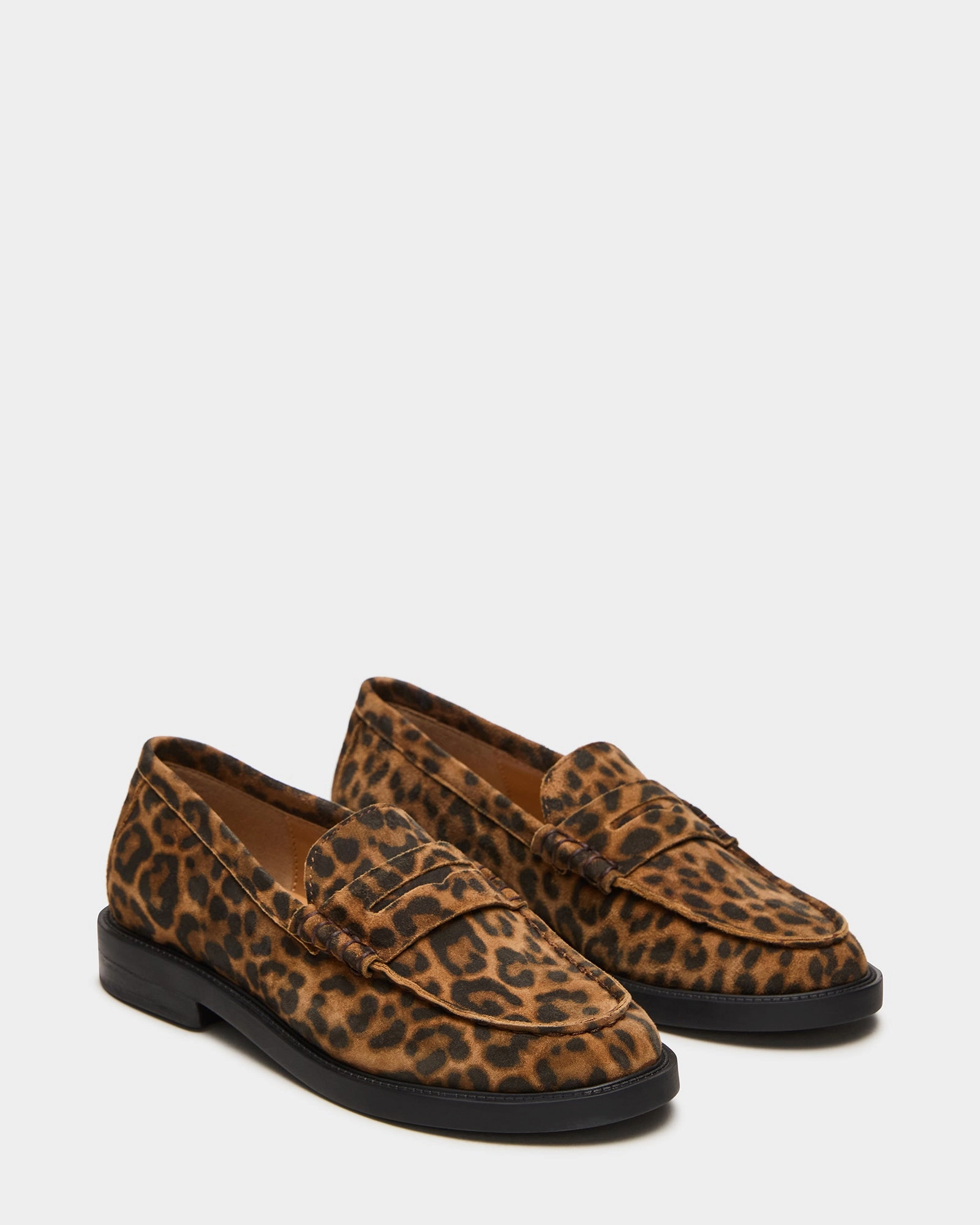 MADISON LEOPARD SUEDE Penny Loafers Wide Width