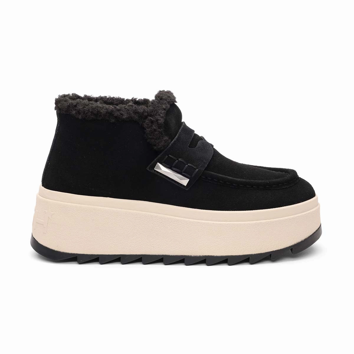 Magic Moc Fur Lined Ankle Bootie Wide Shaft Riding Boots