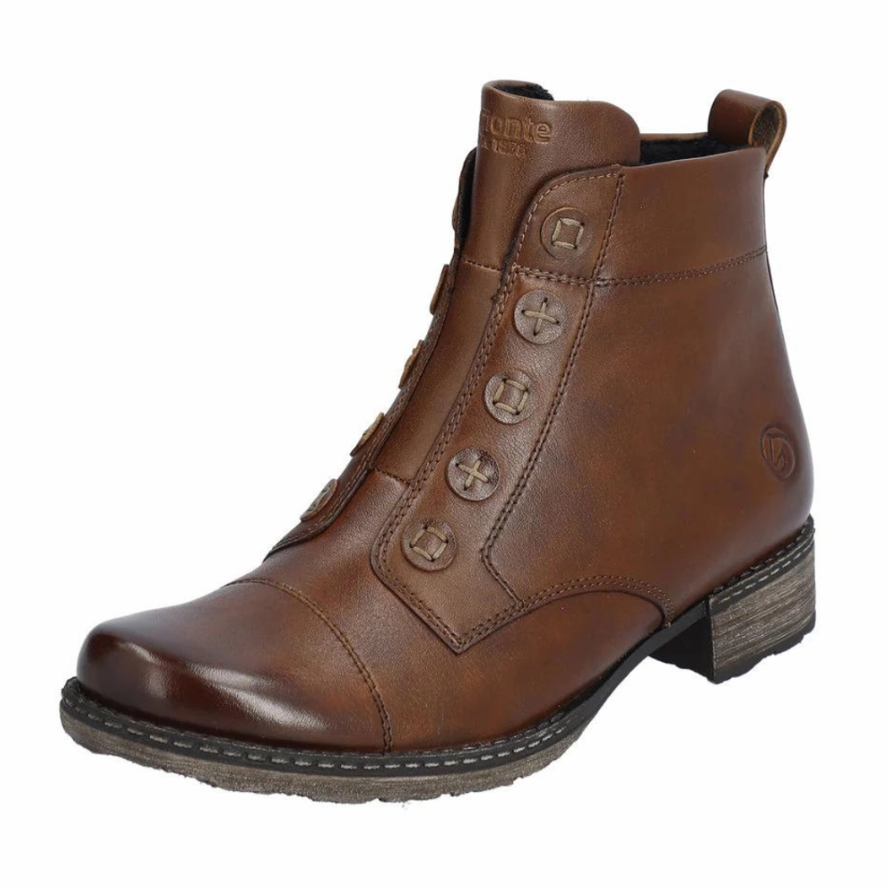 Remonte D4392 Chandra 92 Chestnut Leather Bootie (Women's) Boots Stores