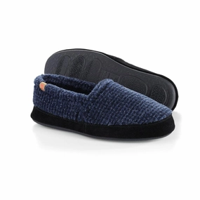 Ora Slide Moc Slipper - Blue Check - Men's