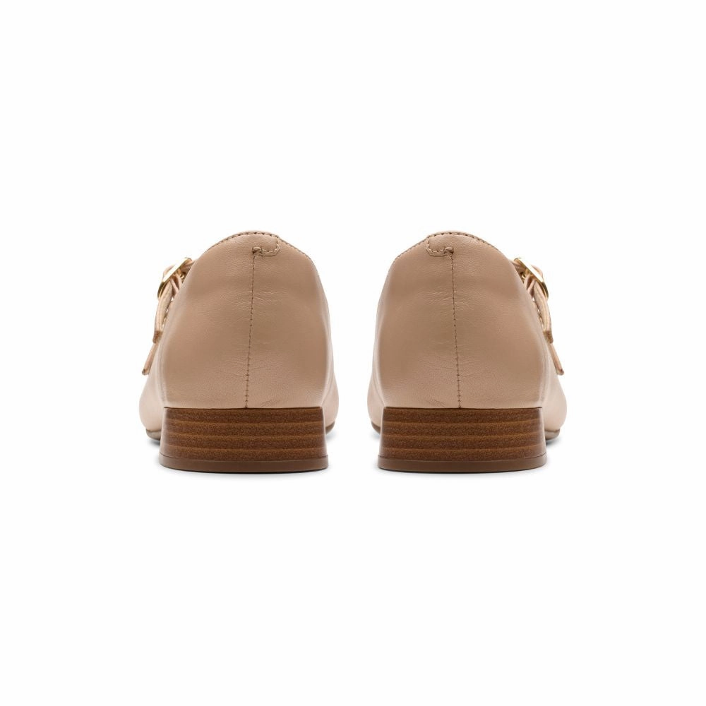 Clarks Natalyn Lane Beige Leather Shoe (Women's) Black Comfort Dress Shoes