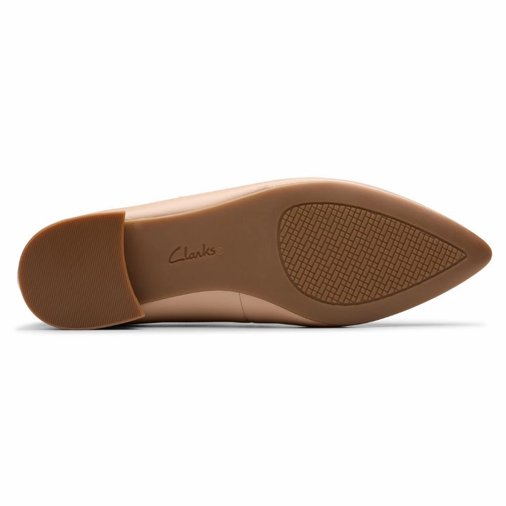 Clarks Natalyn Lane Beige Leather Shoe (Women's) Dress Shoes Heels