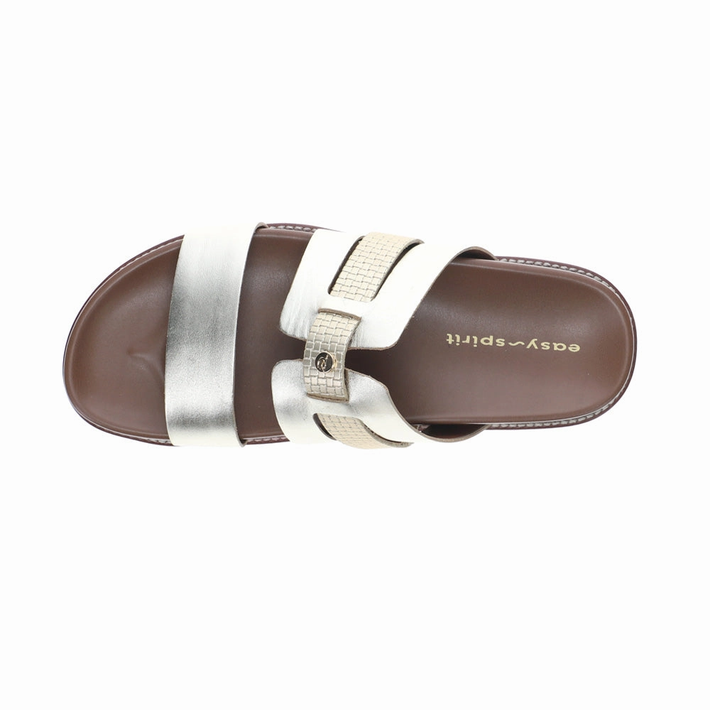 Trevin Metallic Slide Footbed Sandals Sexy Flat Sandals