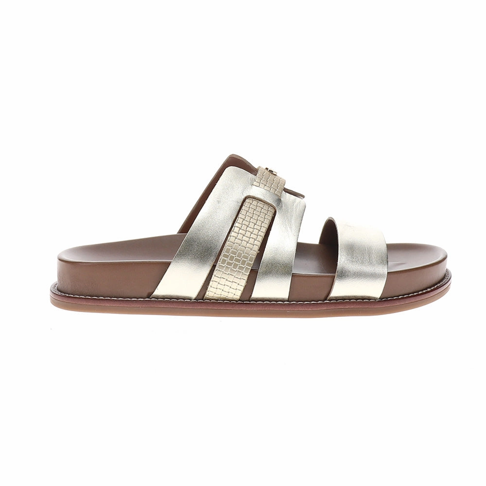 Sandals With Plantar Fasciitis Trevin Metallic Slide Footbed Sandals