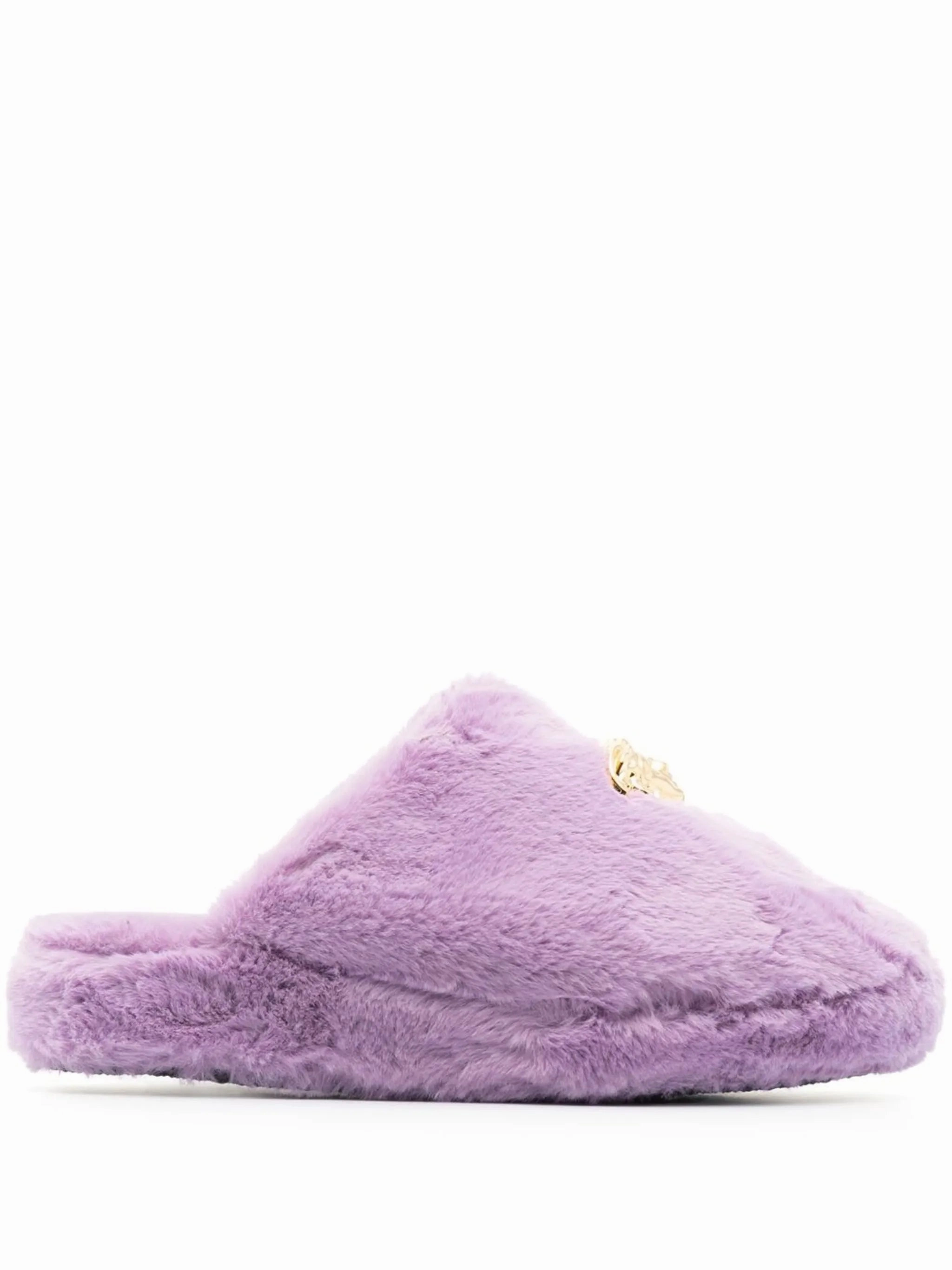 Medusa faux-fur slippers Qvc Shoes Flats