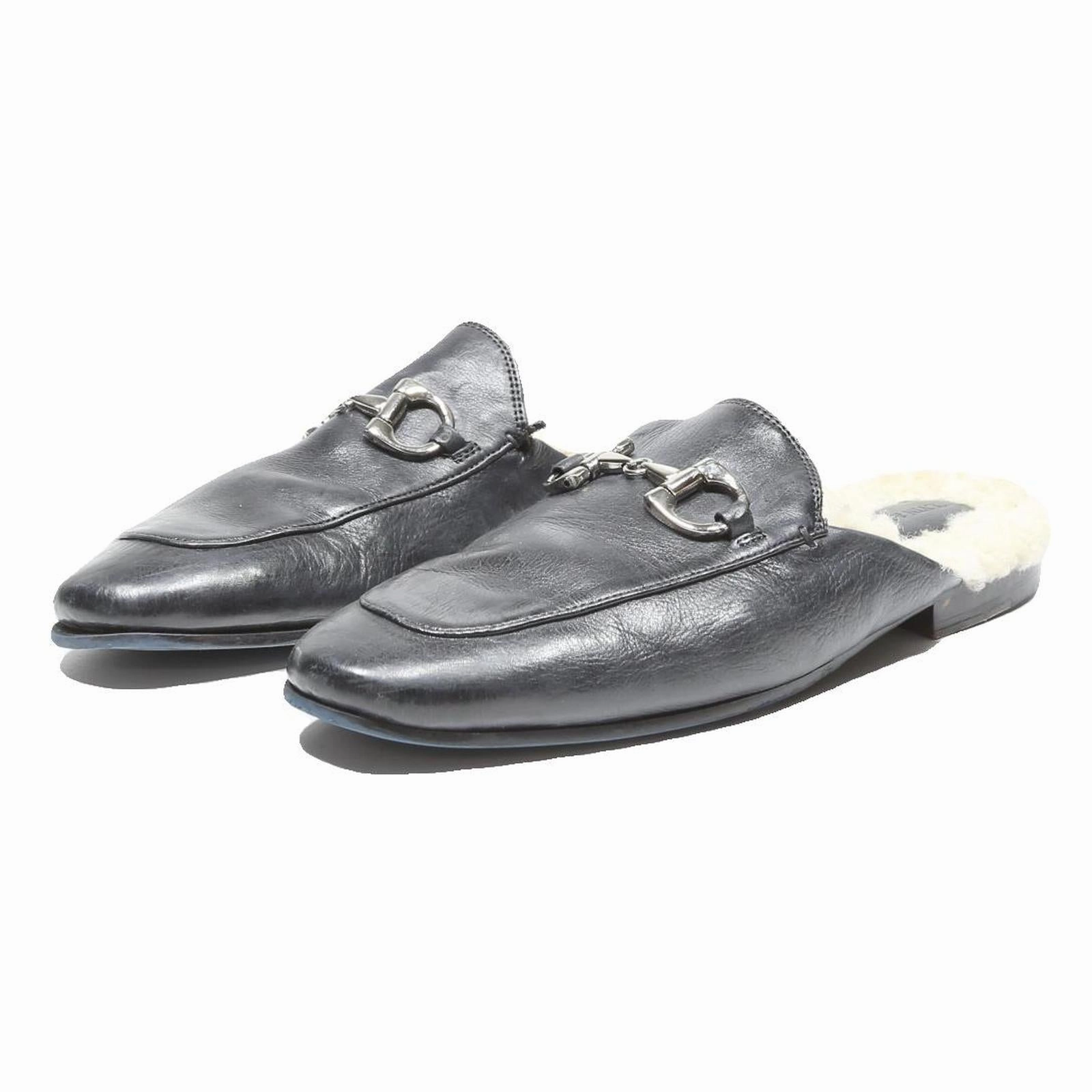 Open Toe Loafers MELVIN & HAMILTON Mens Leather Black Slip On Loafers UK 9 Fur Lined Stylish