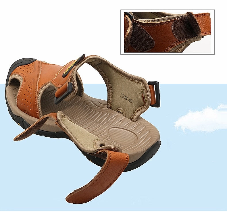 Men Genuine  Leather Sandals for beach or  outdoor / FREE Shipping Mary Jane Sandals