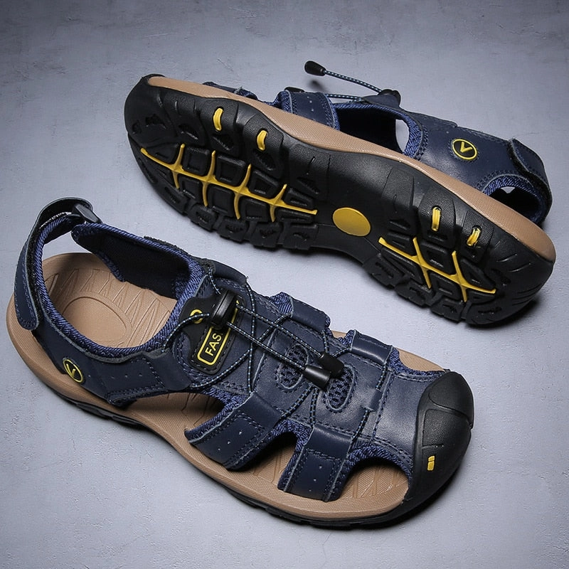Men Genuine  Leather Sandals for beach or  outdoor / FREE Shipping Sandals Grenada Resort
