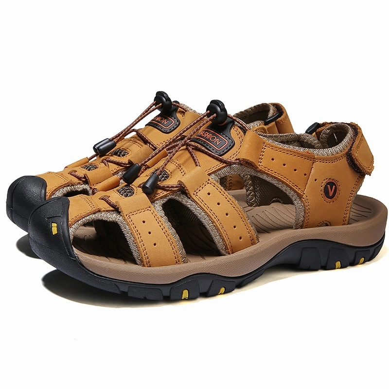 Men Genuine  Leather Sandals for beach or  outdoor / FREE Shipping Sandals Whitehouse Reviews
