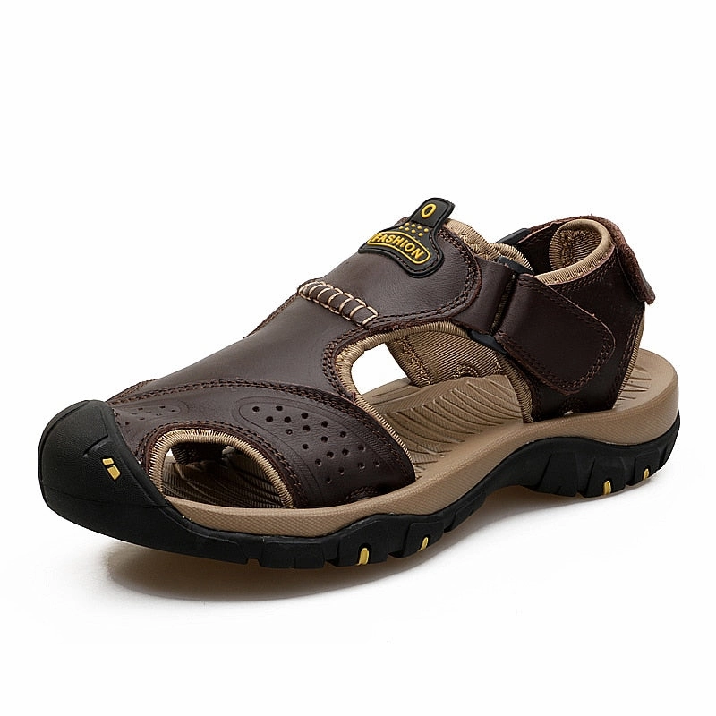 Men Genuine  Leather Sandals for beach or  outdoor / FREE Shipping Plantar Sandals