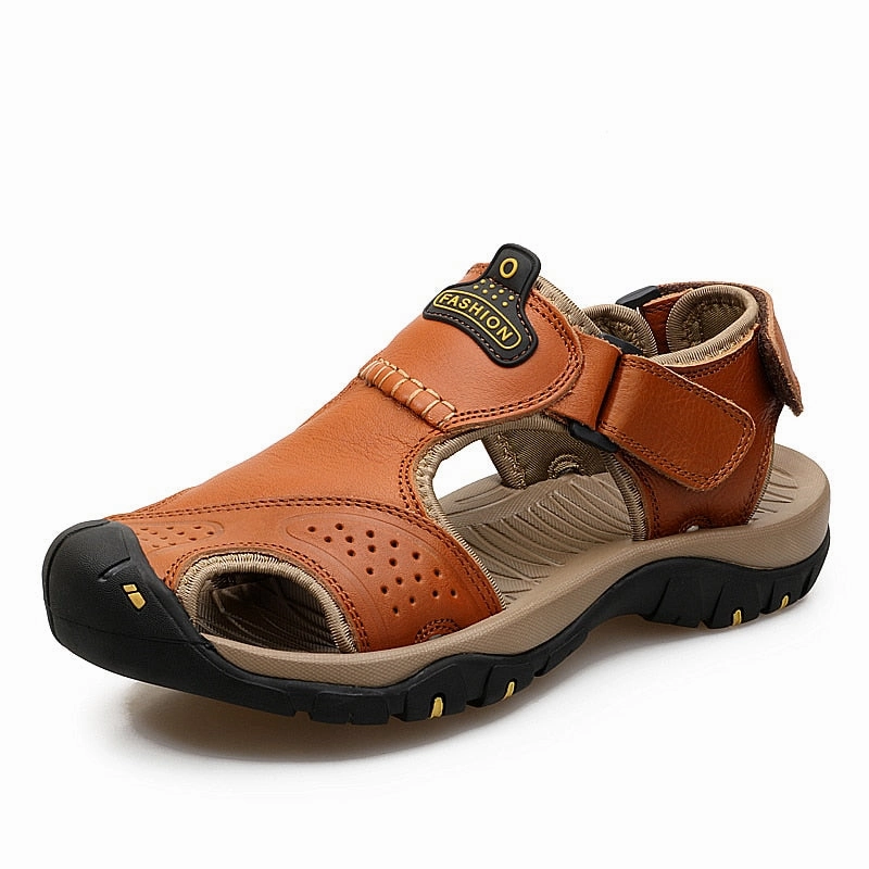Men Genuine  Leather Sandals for beach or  outdoor / FREE Shipping Sandals Marriage Packages
