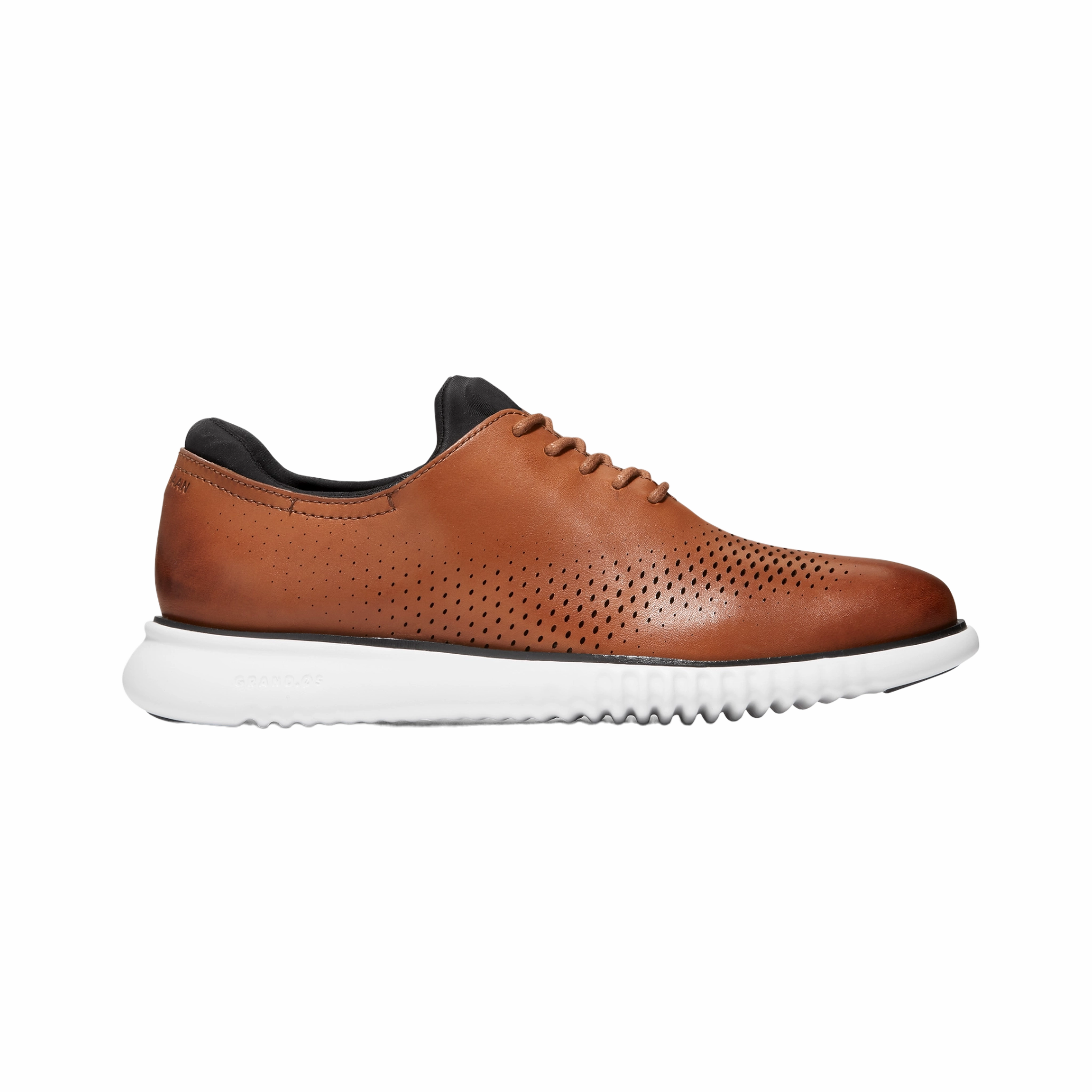 Men's 2.ZERGRAND Laser Wingtip Oxford Prom Shoes For Dress