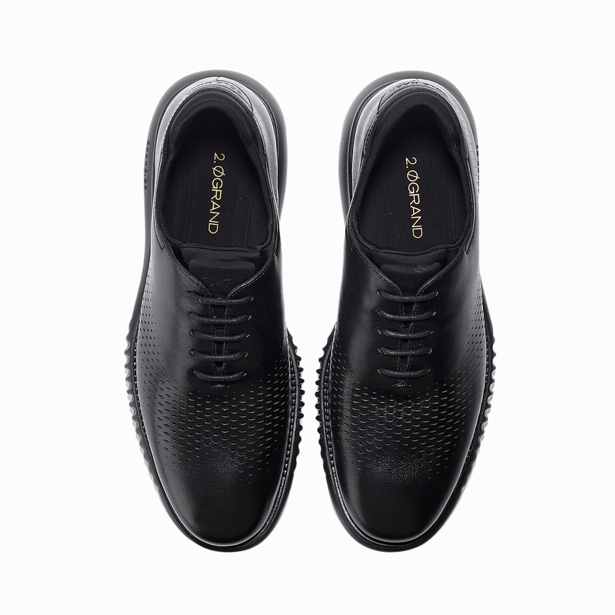 Men's 2.ZERGRAND Laser Wingtip Oxford Prom Dresses Shoes