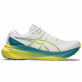 Men's Asics Gel-Kayano 30, White/Bright Yellow, 10 D Medium Asics Gel Vanisher Running Shoes T75bq