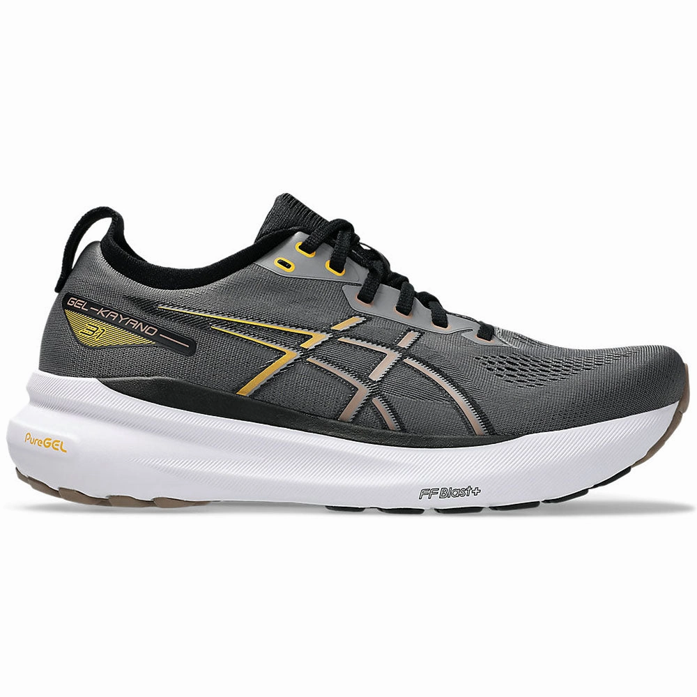Asics Wide Fit Running Shoes Men's Asics Gel-Kayano 31, Carbon/Taupe Grey, 10 2E Narrow