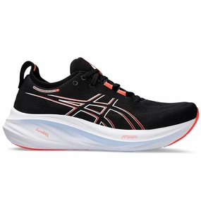 Men's Asics Gel-Nimbus 26, Black/True Red, 11.5 D Medium Asics Work Shoes Non Slip