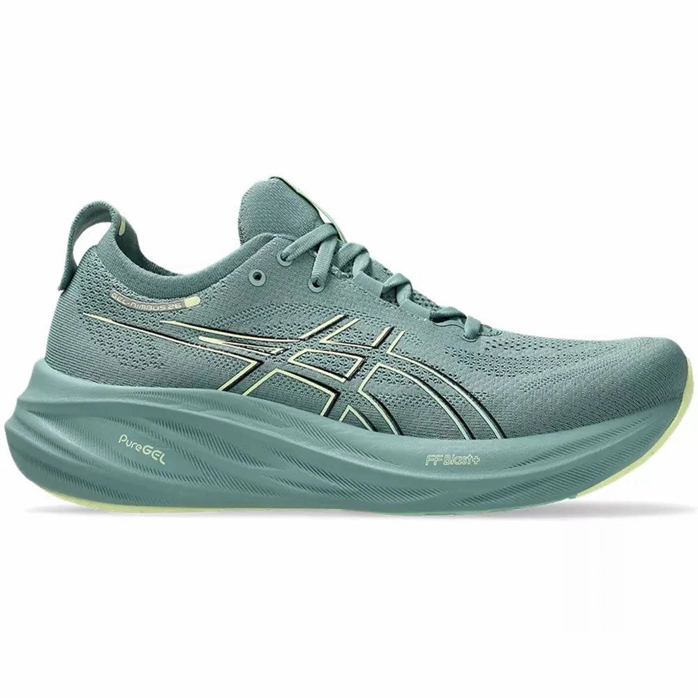Men's Asics Gel-Nimbus 26, Celadon/Light Celadon, 10 D Medium Asics Gel Noosa Tri 9 Running Shoes
