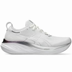 Best Value Asics Running Shoes Men's Asics Gel-Nimbus 26, Real White/Pure Silver, 8.5 D Medium